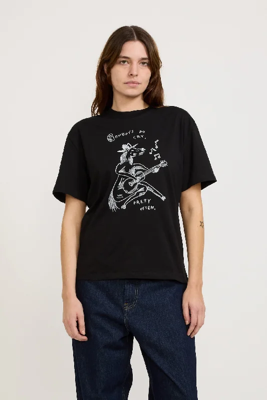 Women's S/S Pepe Sad Cowboy T-Shirt Black/White