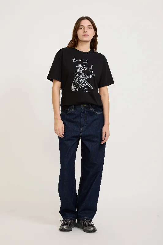 Women's S/S Pepe Sad Cowboy T-Shirt Black/White