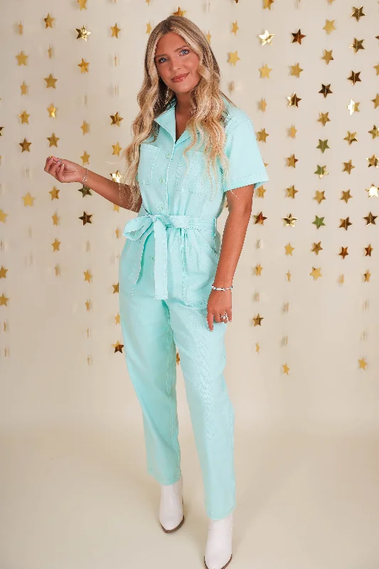 Working On Myself Jumpsuit-Mint