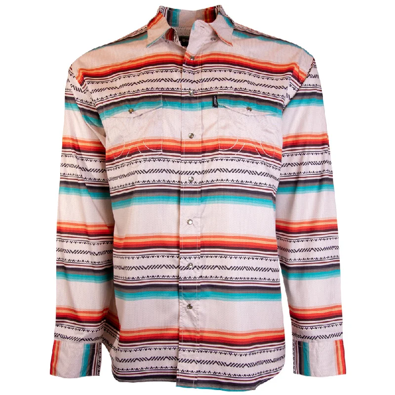 Youth ""Sol"" Cream/Serape Long Sleeve Pearl Snap Shirt