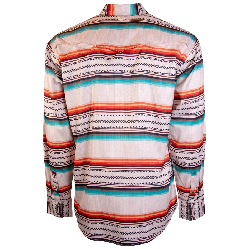 Youth ""Sol"" Cream/Serape Long Sleeve Pearl Snap Shirt