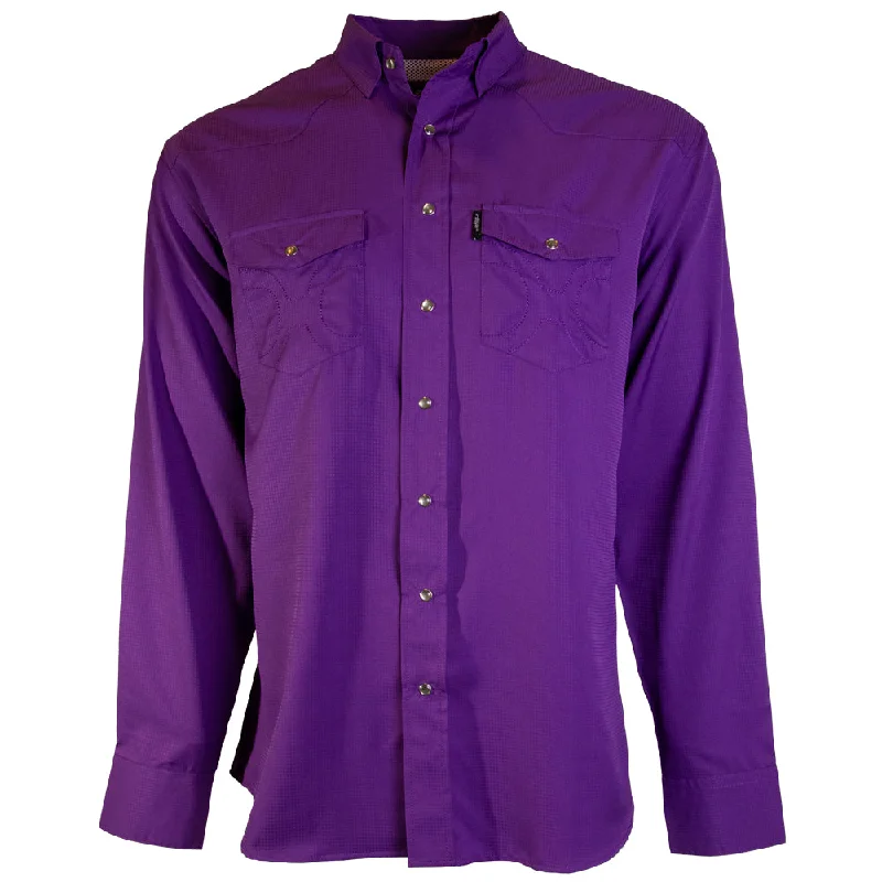 Youth ""Sol"" Purple Long Sleeve Pearl Snap Shirt