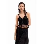 Madagascar Crochet Tank -Black