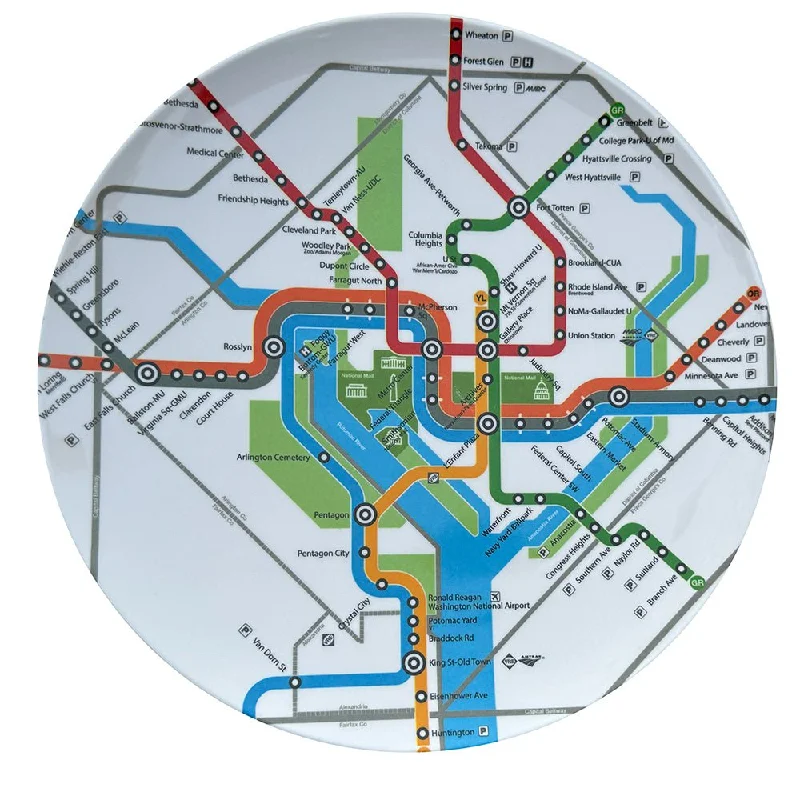 Metro Subway Map Melamine Plate