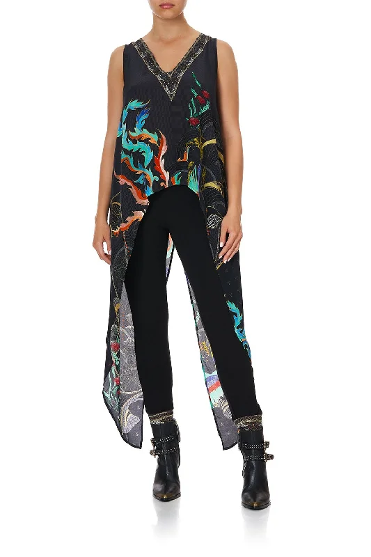 HIGH LOW CROSS OVERLAY TOP WISE WINGS Halter unclassified dresses
