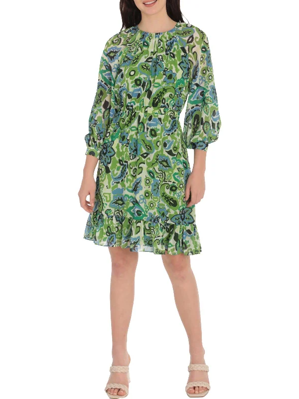 Womens Printed Knee Length Fit & Flare Dress Soft fabric unclassified dresses